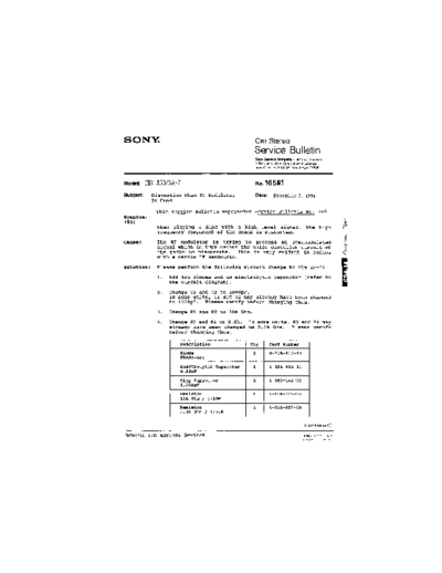 Sony CAR0165  Sony Car Stereo Service Bulletin CAR0165.PDF