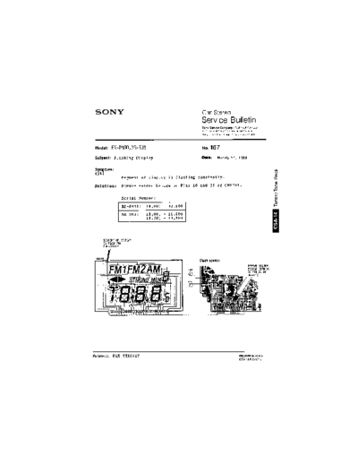 Sony CAR0167  Sony Car Stereo Service Bulletin CAR0167.PDF