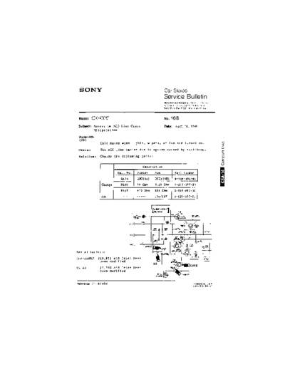 Sony CAR0168  Sony Car Stereo Service Bulletin CAR0168.PDF