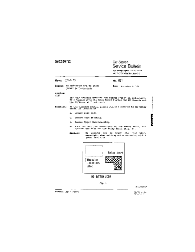 Sony CAR0181  Sony Car Stereo Service Bulletin CAR0181.PDF