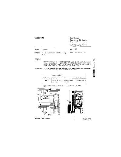 Sony CAR0182  Sony Car Stereo Service Bulletin CAR0182.PDF