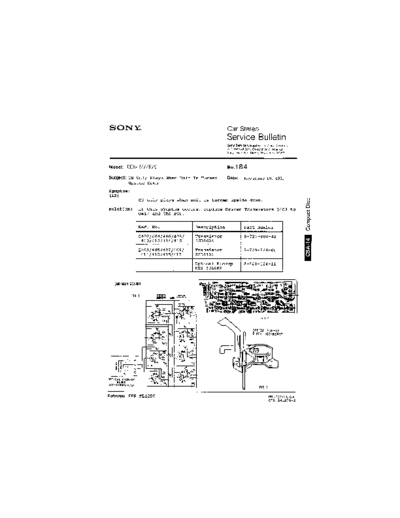 Sony CAR0184  Sony Car Stereo Service Bulletin CAR0184.PDF