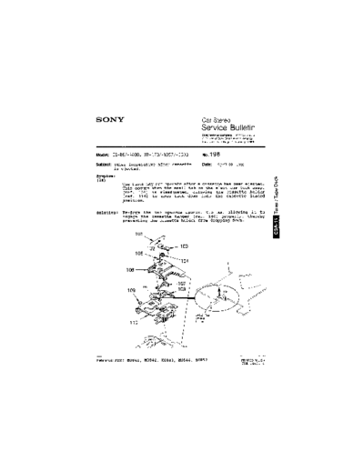 Sony CAR0198  Sony Car Stereo Service Bulletin CAR0198.PDF