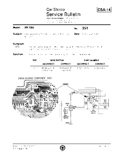 Sony CAR0351  Sony Car Stereo Service Bulletin CAR0351.PDF