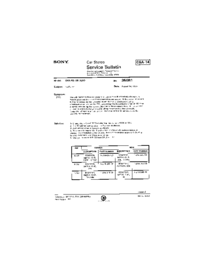 Sony CAR0355  Sony Car Stereo Service Bulletin CAR0355.PDF