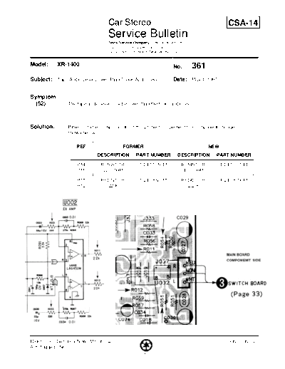 Sony CAR0361  Sony Car Stereo Service Bulletin CAR0361.PDF