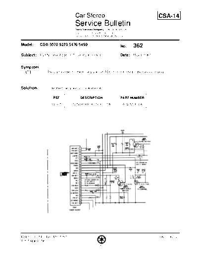 Sony CAR0362  Sony Car Stereo Service Bulletin CAR0362.PDF