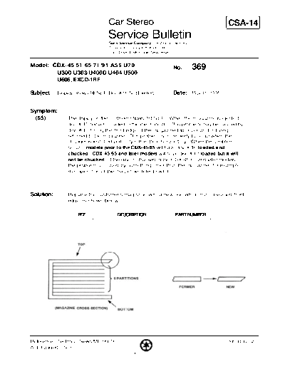 Sony CAR0369  Sony Car Stereo Service Bulletin CAR0369.PDF