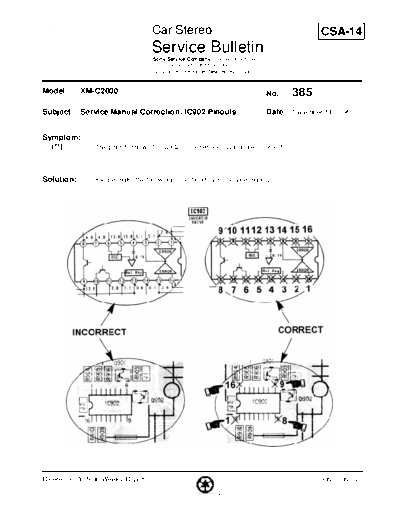 Sony CAR0385  Sony Car Stereo Service Bulletin CAR0385.PDF