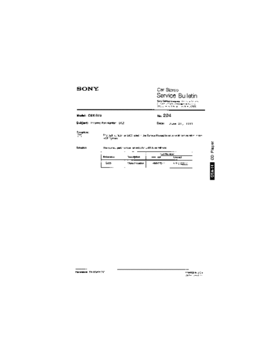 Sony Car0204  Sony Car Stereo Service Bulletin Car0204.pdf