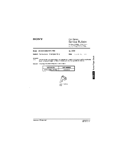 Sony Car0209  Sony Car Stereo Service Bulletin Car0209.pdf