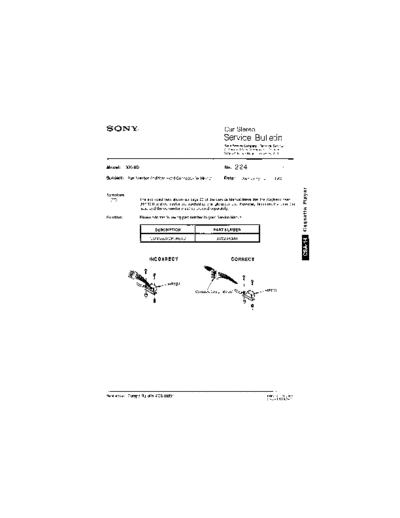 Sony Car0224  Sony Car Stereo Service Bulletin Car0224.pdf