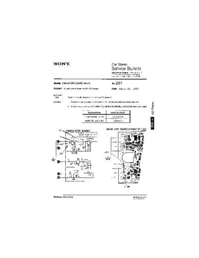 Sony Car0231  Sony Car Stereo Service Bulletin Car0231.pdf