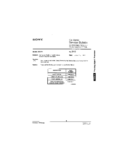 Sony Car0240  Sony Car Stereo Service Bulletin Car0240.pdf