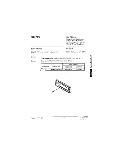 Sony Car0258  Sony Car Stereo Service Bulletin Car0258.pdf