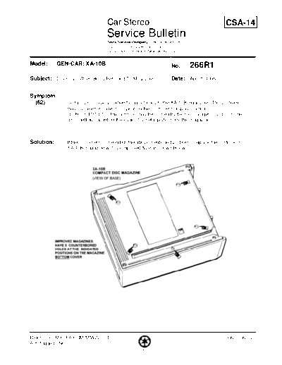 Sony Car0266  Sony Car Stereo Service Bulletin Car0266.pdf