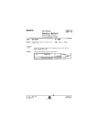 Sony Car0286  Sony Car Stereo Service Bulletin Car0286.pdf