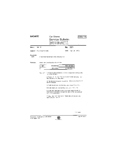 Sony Car0321  Sony Car Stereo Service Bulletin Car0321.pdf
