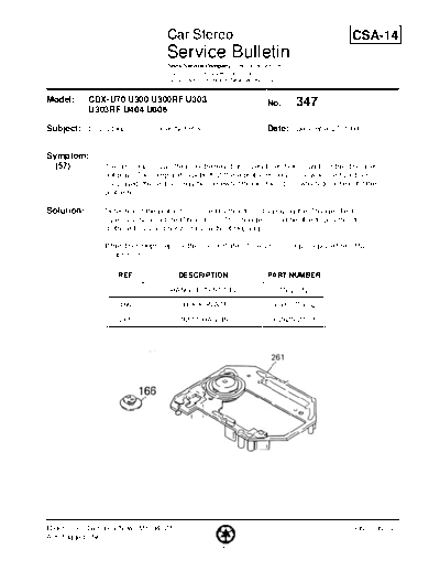 Sony Car0347  Sony Car Stereo Service Bulletin Car0347.pdf