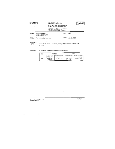 Sony HFP0403  Sony HiFi Service Bulletin HFP0403.PDF