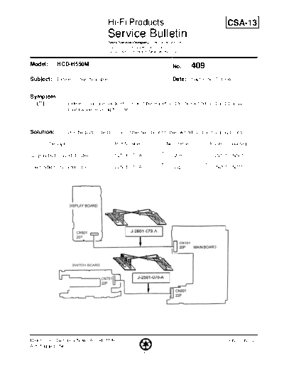 Sony HFP0409  Sony HiFi Service Bulletin HFP0409.PDF
