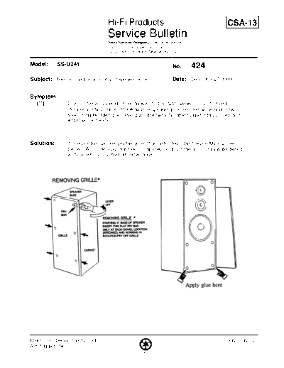 Sony HFP0424  Sony HiFi Service Bulletin HFP0424.PDF