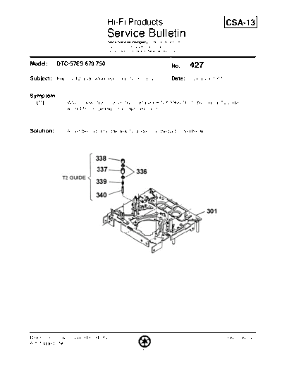 Sony HFP0427  Sony HiFi Service Bulletin HFP0427.PDF