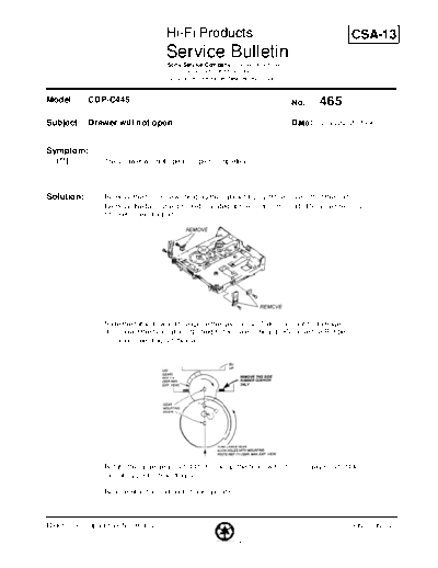 Sony HFP0465  Sony HiFi Service Bulletin HFP0465.PDF