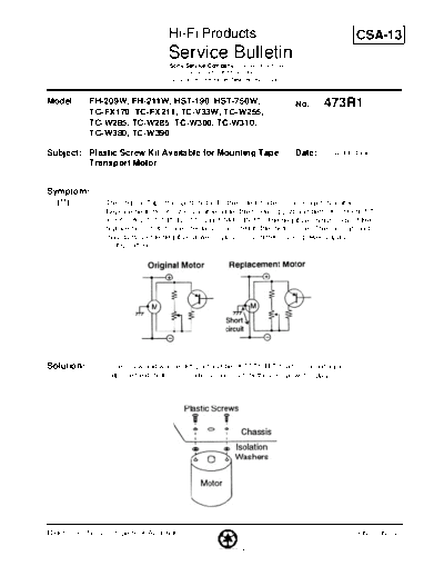 Sony HFP0473  Sony HiFi Service Bulletin HFP0473.PDF