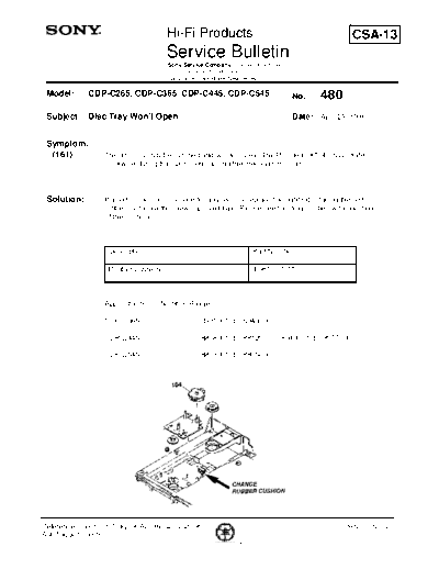 Sony HFP0480  Sony HiFi Service Bulletin HFP0480.PDF