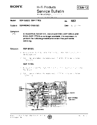 Sony HFP0482  Sony HiFi Service Bulletin HFP0482.PDF