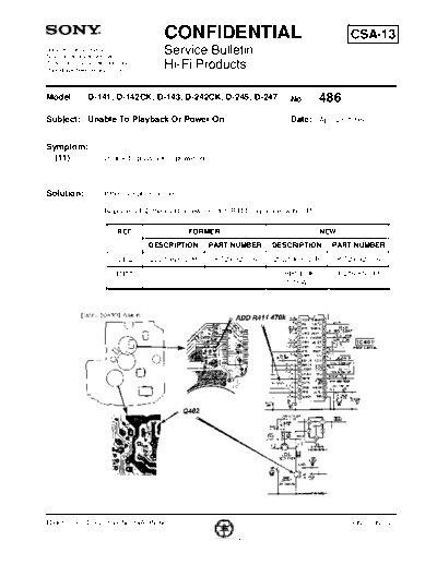 Sony HFP0486  Sony HiFi Service Bulletin HFP0486.PDF