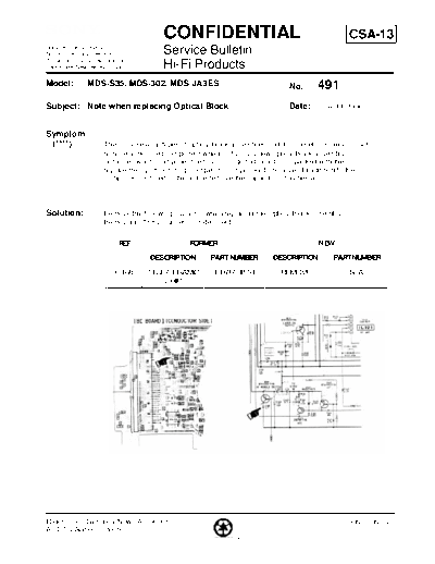 Sony HFP0491  Sony HiFi Service Bulletin HFP0491.PDF