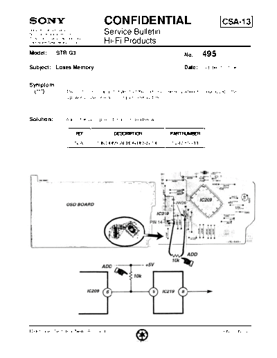 Sony HFP0495  Sony HiFi Service Bulletin HFP0495.PDF