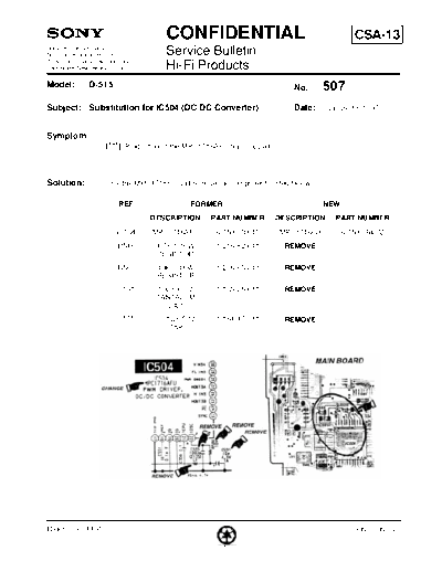 Sony HFP0507  Sony HiFi Service Bulletin HFP0507.PDF