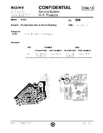 Sony HFP0509  Sony HiFi Service Bulletin HFP0509.PDF