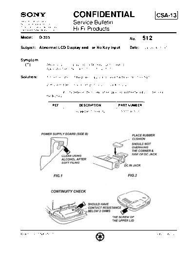 Sony HFP0512  Sony HiFi Service Bulletin HFP0512.PDF