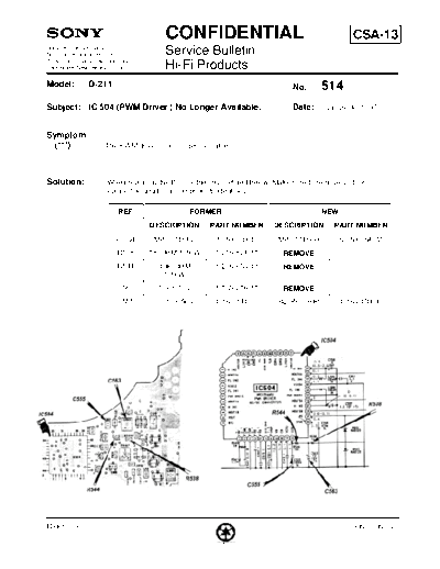Sony HFP0514  Sony HiFi Service Bulletin HFP0514.PDF