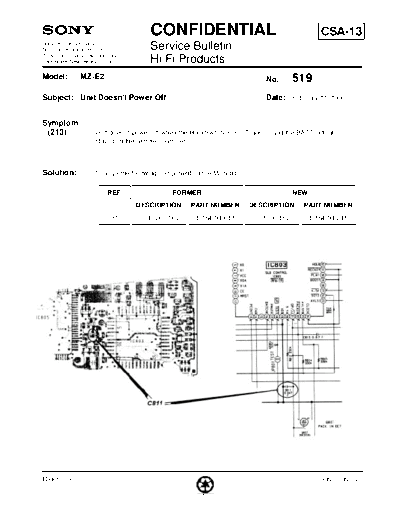 Sony HFP0519  Sony HiFi Service Bulletin HFP0519.PDF