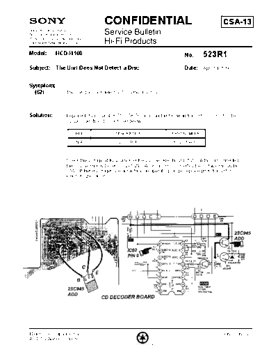 Sony HFP0523  Sony HiFi Service Bulletin HFP0523.PDF