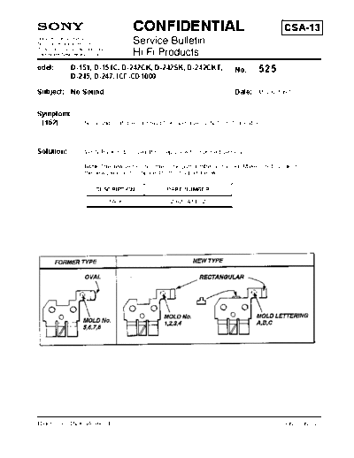 Sony HFP0525  Sony HiFi Service Bulletin HFP0525.PDF