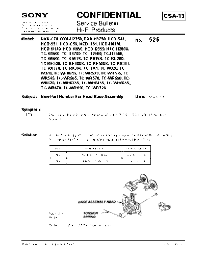 Sony HFP0526  Sony HiFi Service Bulletin HFP0526.PDF