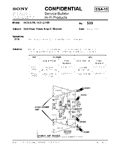 Sony HFP0530  Sony HiFi Service Bulletin HFP0530.PDF