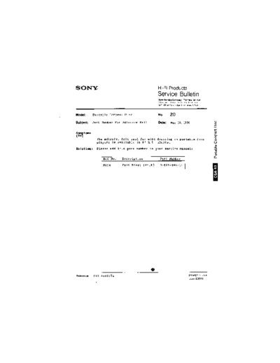 Sony HFP0020  Sony HiFi Service Bulletin HFP0020.PDF