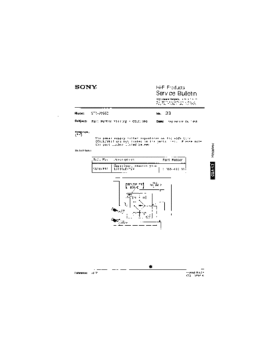 Sony HFP0033  Sony HiFi Service Bulletin HFP0033.PDF