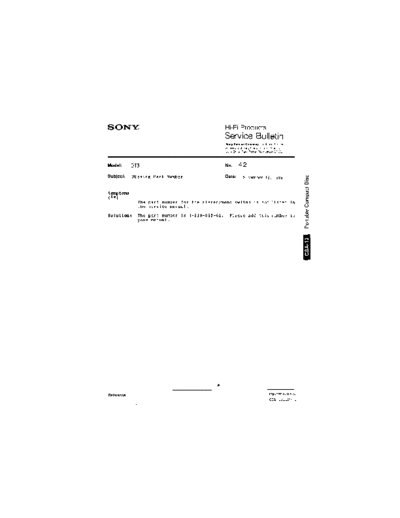 Sony HFP0042  Sony HiFi Service Bulletin HFP0042.PDF