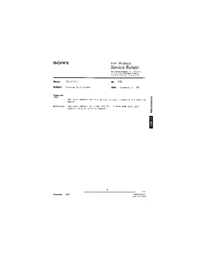 Sony HFP0045  Sony HiFi Service Bulletin HFP0045.PDF