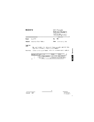 Sony HFP0048  Sony HiFi Service Bulletin HFP0048.PDF