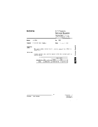 Sony HFP0053  Sony HiFi Service Bulletin HFP0053.PDF