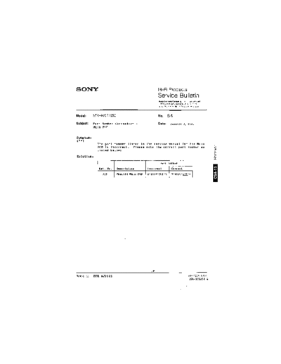 Sony HFP0054  Sony HiFi Service Bulletin HFP0054.PDF